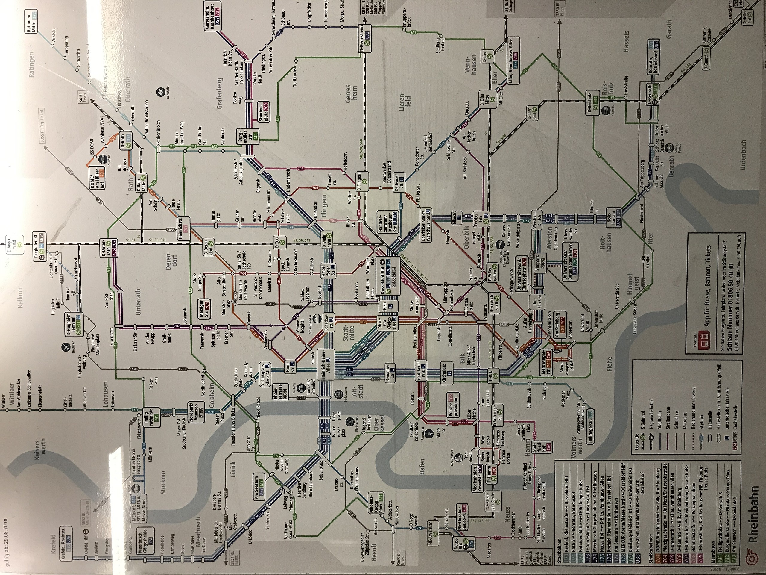 Карта метро Дюссельдорфа 