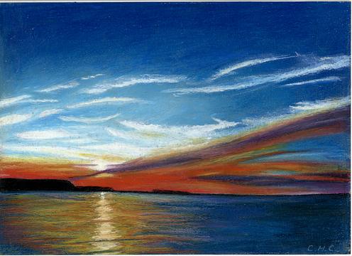 Небо (маслянная пастель, масло), мои рисунки, Romashka, Одинцово, Можайское шоссе