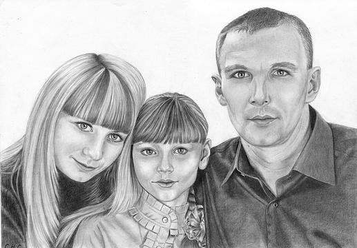 Семья друзей (формат А3), мои рисунки, Romashka, Одинцово, Можайское шоссе