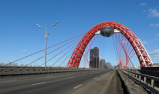 Живописный мост в Серебряном бору — вантовый мост через Москву-реку, Москва, ando, Одинцово