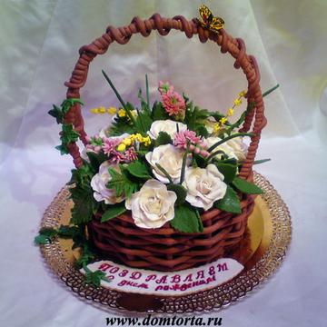 Корзина с розами., Фото моих тортов, domtorta, Одинцово