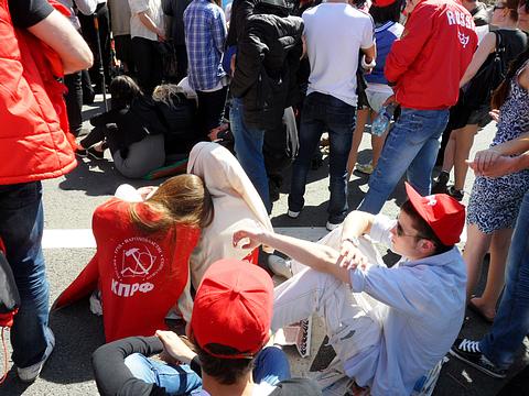 Марши и митинги рабочих., rot-front, город Одинцово