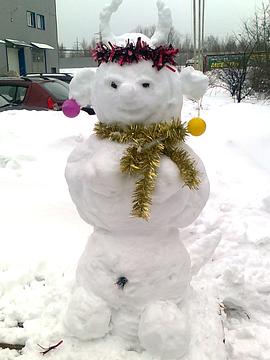 «Чертовка».
Вот так прошел 30-минутный обед коллег — получился снеговик!, Конкурс снеговиков - 2011/12, kotenam