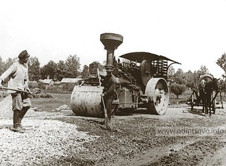 Строительство Можайского шоссе в районе Рабочего поселка Одинцово