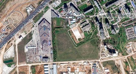 Место строительства нового ЖК в Новоивановском поселении, вид со спутника