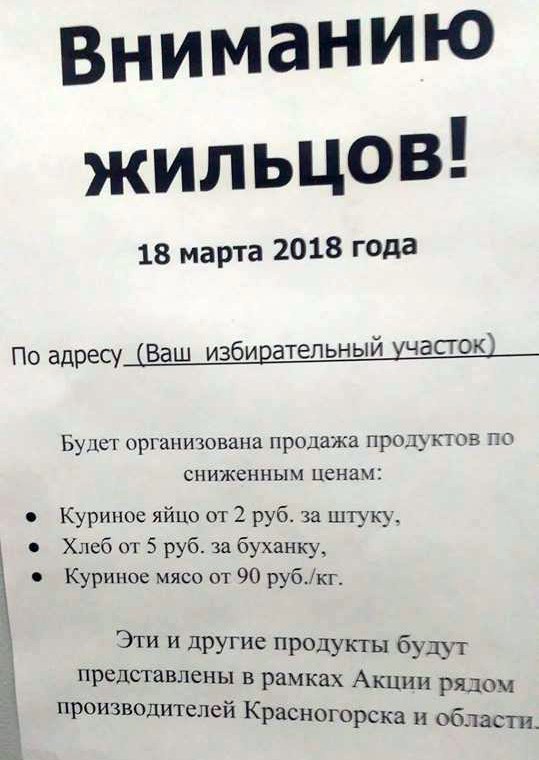 Объявление в Красногорске, Шёл на выборы — попал на концерт