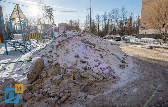 Складирование снега, Красногорское шоссе, 2, В Одинцово не убирают снег