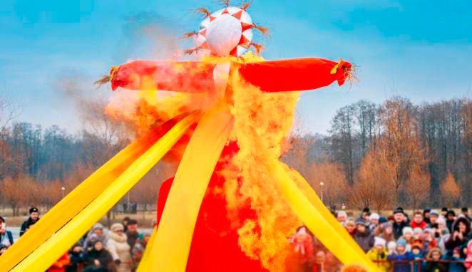 Сожжение чучела Масленицы, Захарово — главная Масленичная площадка Одинцовского округа