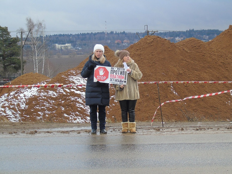 Жители Одинцовского округа вышли на пикеты против строительства платного путепровода