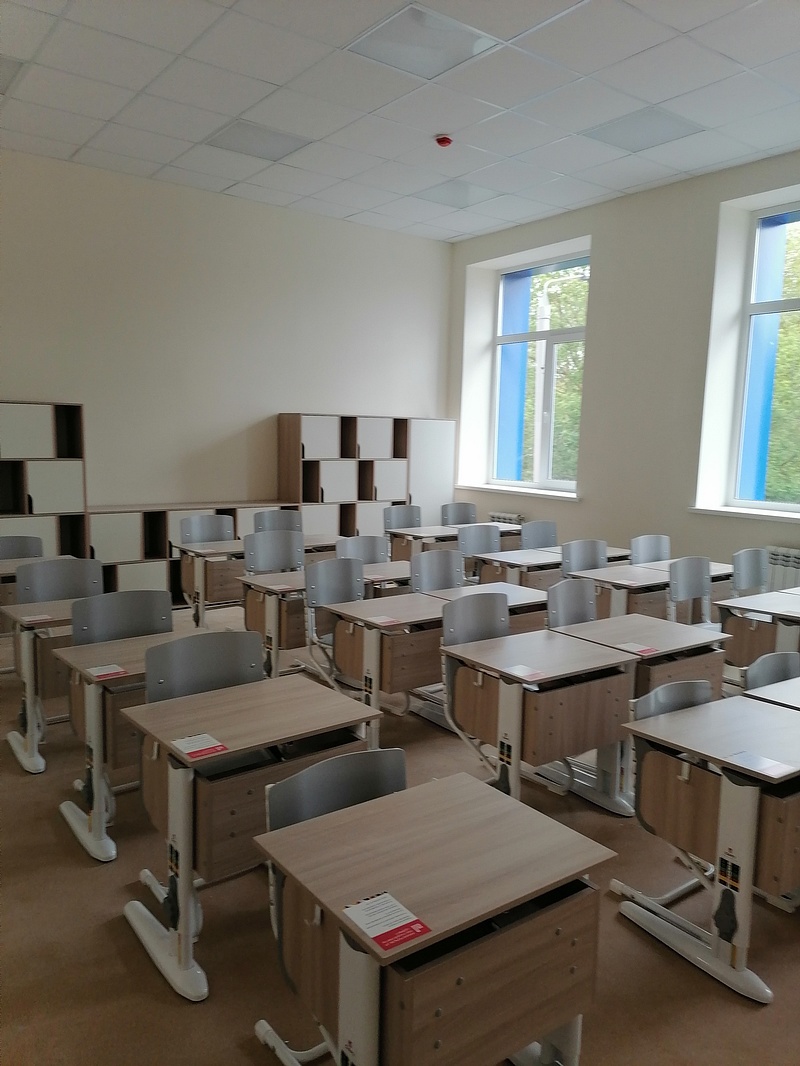 Один из учебных кабинетов, Школу в Новом Городке открыли после двух лет ремонта