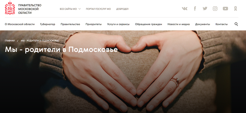 В Московской области запустили портал «Мы — родители в Подмосковье», Ноябрь