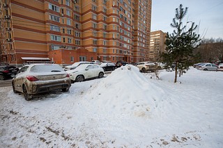 Несанкционированная свалка грязных снежных отходов, содержащих антигололёдные реагенты, на зелёных насаждениях, Союзная улица, 4