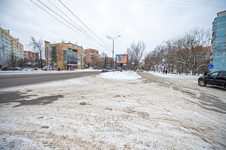 Не расчищенный съезд с Можайского шоссе на дублер в районе дома №101Б