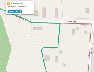 Посёлок Москворецкого леспаркхоза на карте дорог Подмосковья