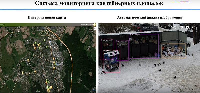 Система мониторинга контейнерных площадок в Подмосковье: интерактивная карта, автоматический анализ изображения, Март, ЖКХ, мусор