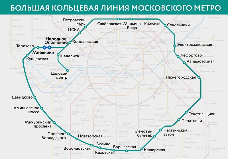Схема Большой кольцевой линии метро, В Москве открыли две новые станции западного участка БКЛ метро