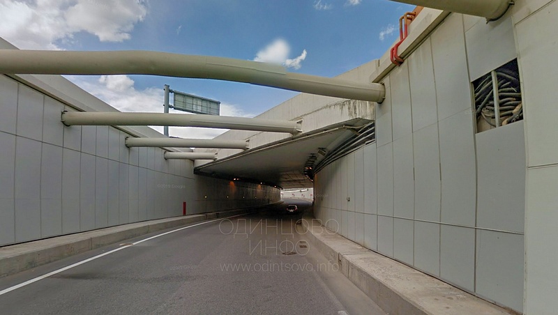 Тоннель ГК «Автодор» на выезде с Северного обхода Одинцово на МКАД в сторону Рублёво-Успенского шоссе, Июль