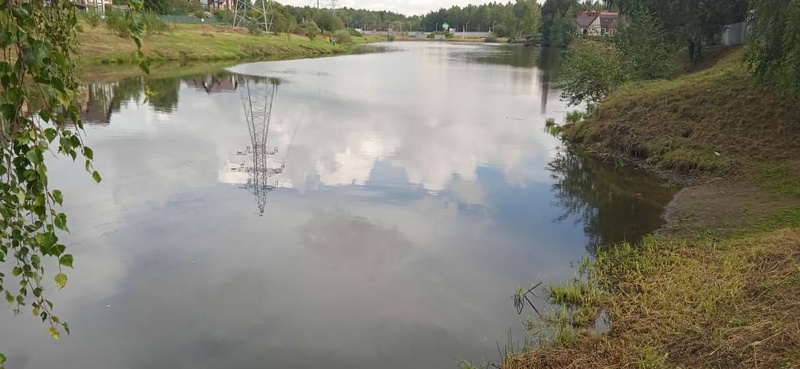 Фотография после завершения очистки пруда, Чиновники объявили о завершении очистки Глазынинского пруда в Одинцово