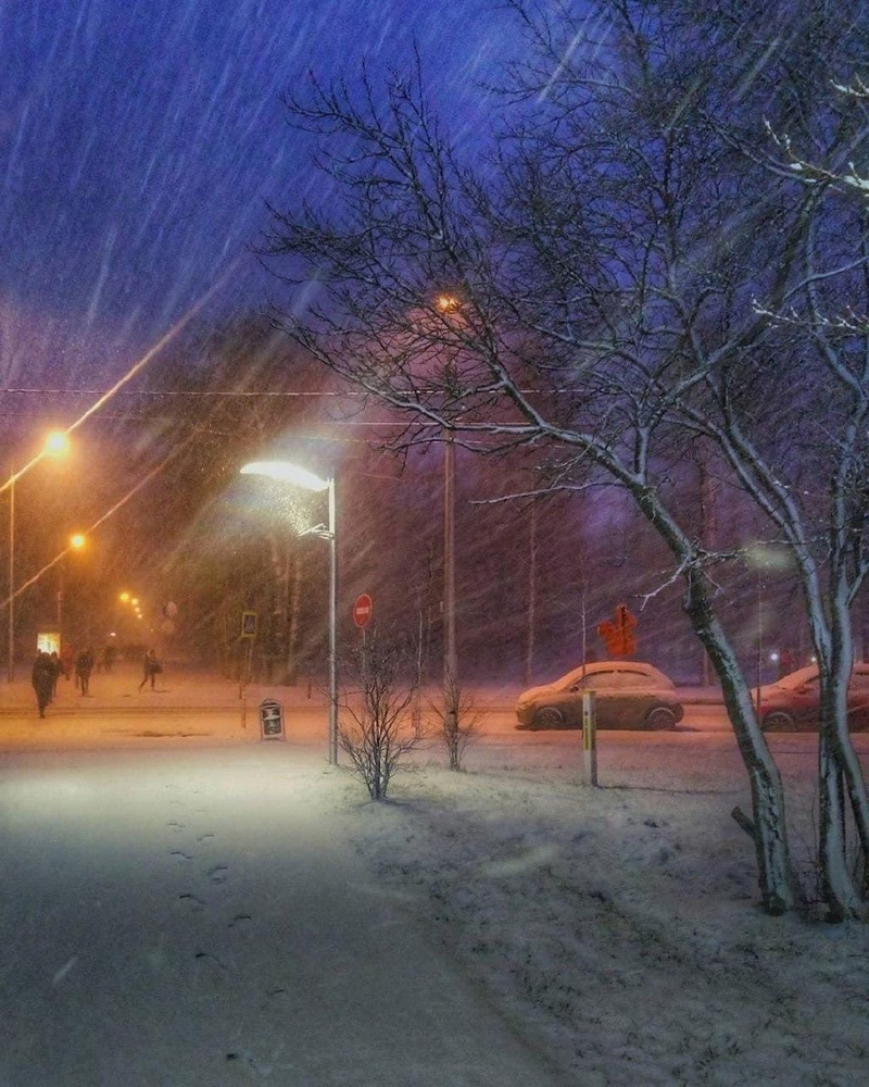 Снегопад, улица Маршала Неделина, Январь