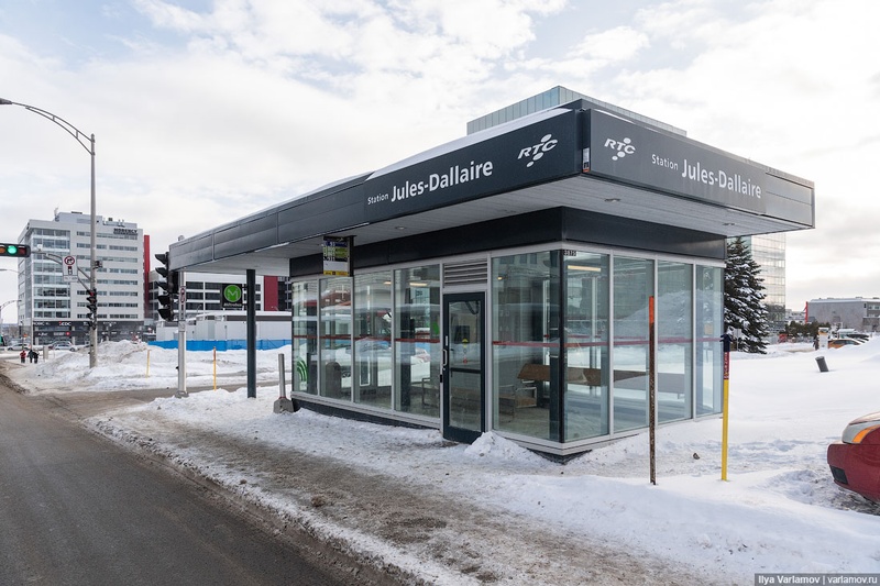 Автобусная остановка в канадском Квебеке, Минтранс Подмосковья рассмотрит вопрос установки тёплых автобусных остановок