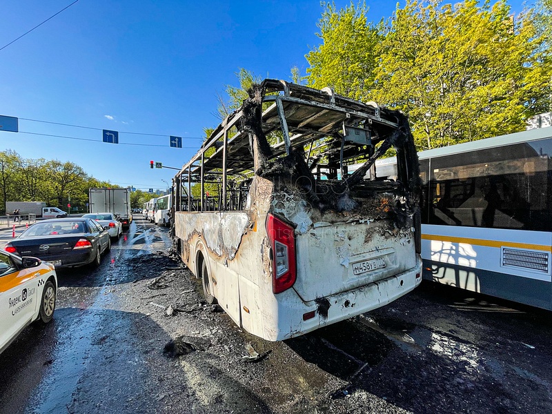 В Одинцово сгорел рейсовый автобус м458ув777, В Одинцово сгорел рейсовый автобус