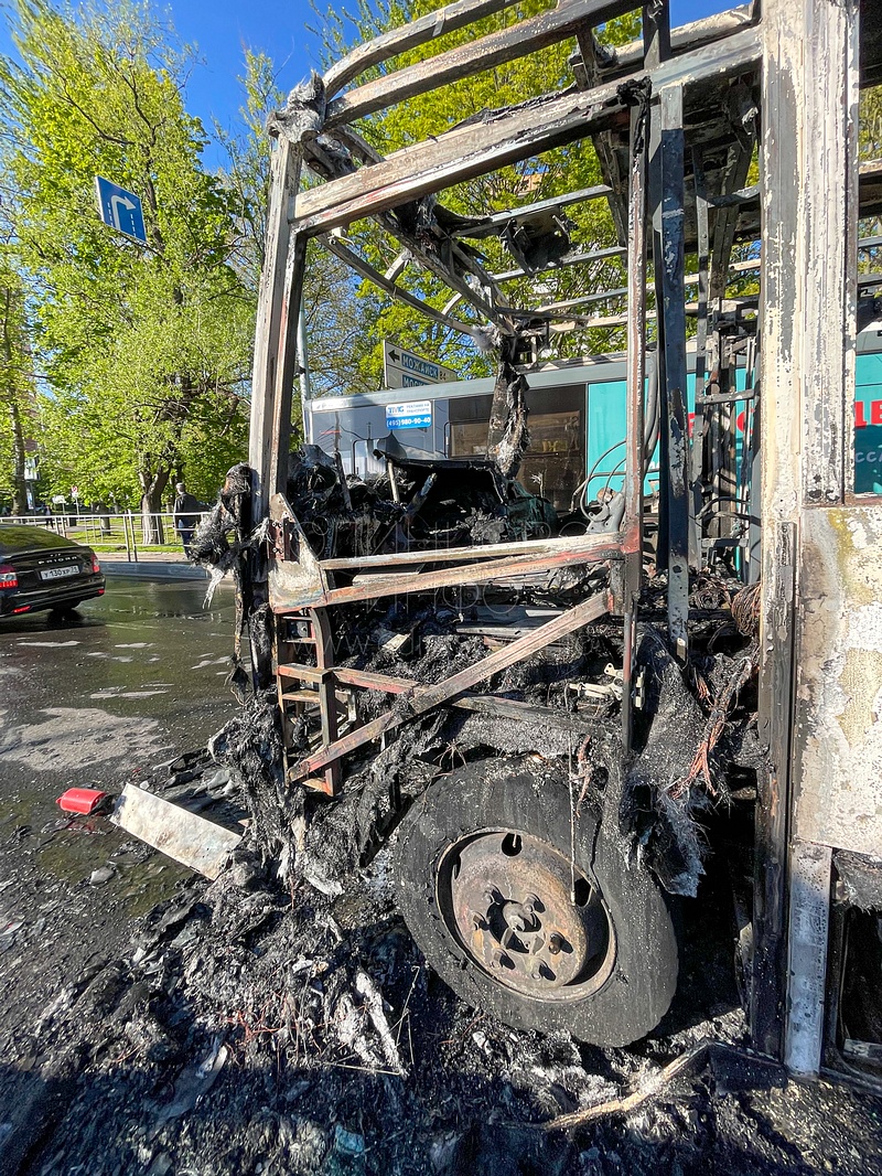 В Одинцово сгорел рейсовый автобус
