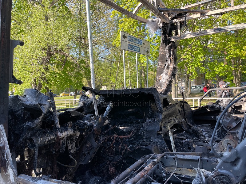 В Одинцово сгорел рейсовый автобус