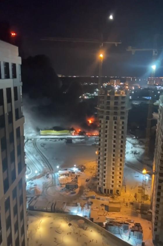 Пожар на складе на Зелёной улице в Одинцово, Март