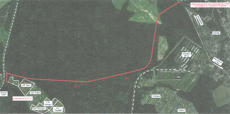 Ситуационная карта-схема с указанием границ площадки изысканий, В Одинцовском округе готовят проект планировки для строительства дороги на землях лесного фонда