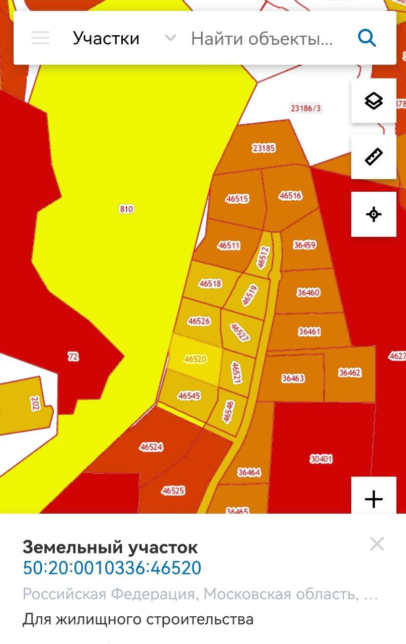 «Для жилищного строительства». Один из участков на публичной кадастровой карте, Лес в Барвихе снова под угрозой застройки элитным коттеджным посёлком