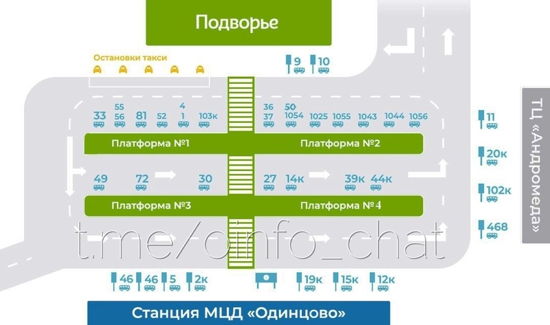 Новая схема посадки в автобусы на привокзальной площади Одинцово, Октябрь