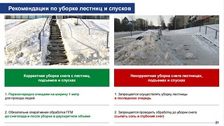 Рекомендации по уборке лестниц и спусков