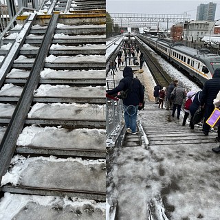 Мост на ж/д станции «Одинцово» утром 15 октября