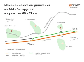С 15 по 20 марта на участке Минского шоссе изменят схему движения
