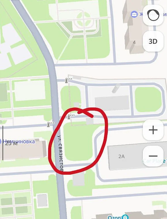 Участок на карте, Видео: рабочие укладывают асфальт прямо на газон во дворе ЖК в Немчиновке