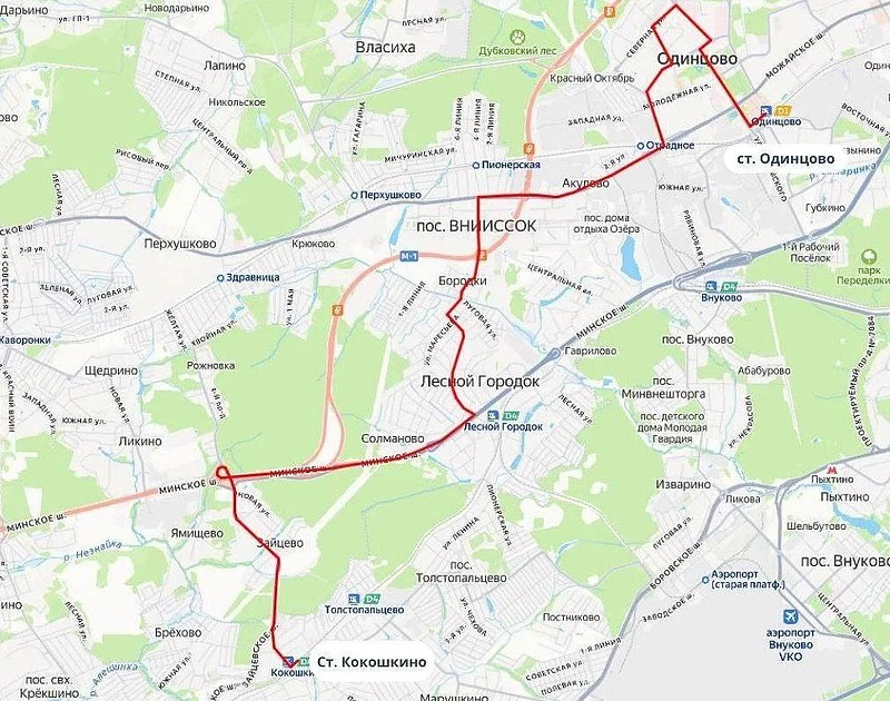 1 января запустят автобусный маршрут между станциями МЦД-1 «Одинцово» и МЦД-4 «Кокошкино», Декабрь