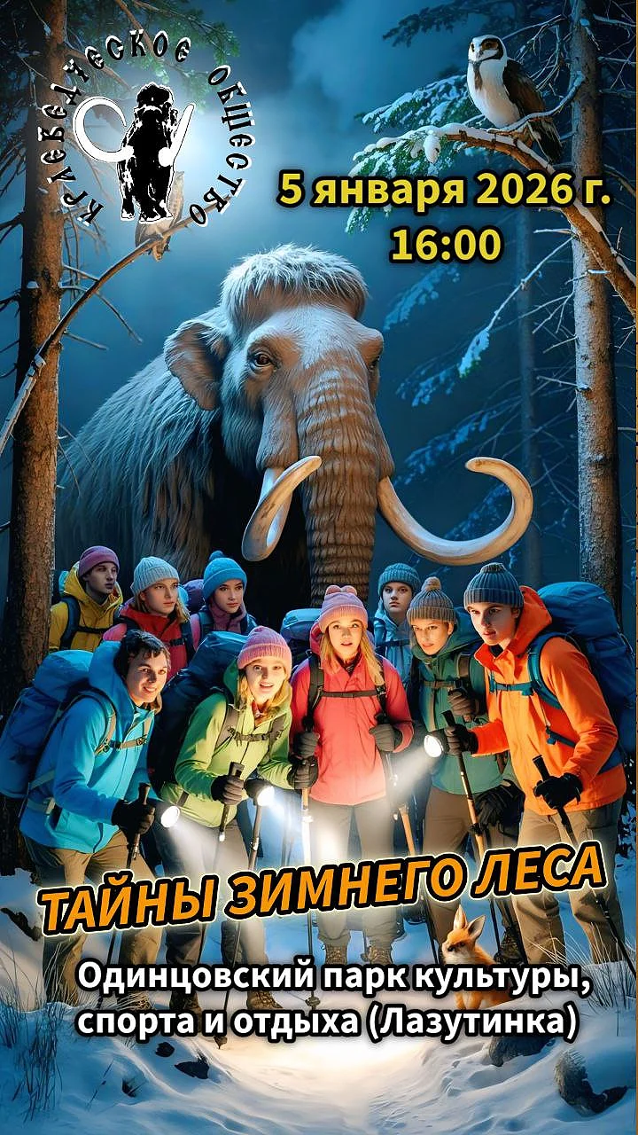 5 января в Одинцовском парке культуры, спорта и отдыха — экскурсионный поход «Тайны зимнего леса» от Краеведческого общества, Январь