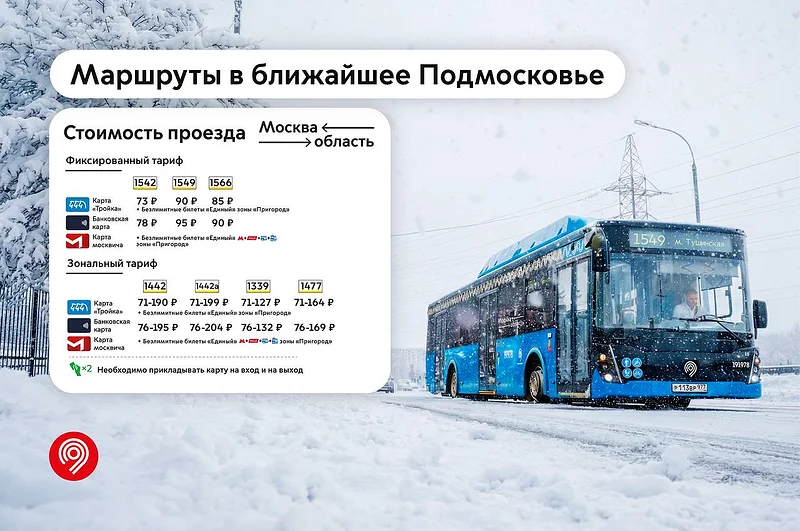 Стоимость проезда на подмосковных автобусных маршрутах, которые весной 2026 года передадут Москве, Март