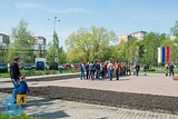 Репетиция марш-парада у памятника Жукову