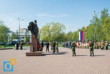 Репетиция марш-парада у памятника Жукову