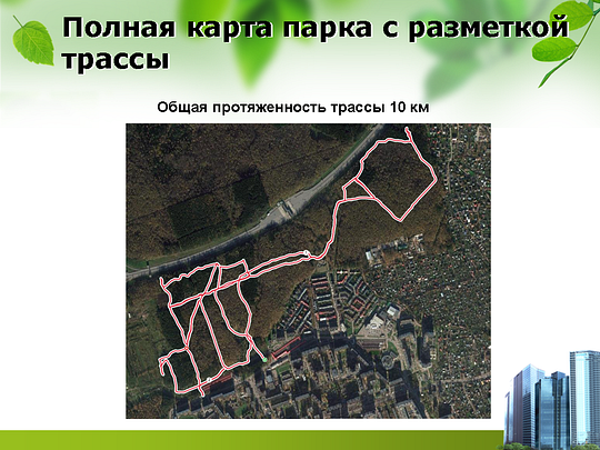 Полная карта парка с разметкой трассы, Презентация
