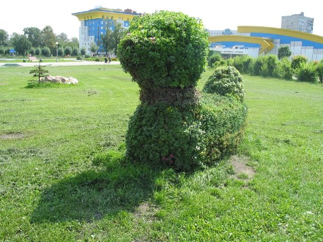 Клумба "Собачка". Парк в центре города, Центр, клумба озеленение, Lych