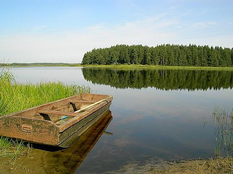 Река Пра, Одинцовское фотообъединение, река, лодка, лес, Serzh