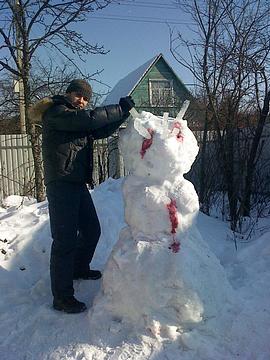 Конкурс снеговиков от «Одинцово-ИНФО» и «Позитроники», жестокая смерть снеговика на масленицу, funtik