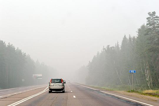 Минское шоссе, 52 км, Смог от пожаров торфянников, Минское шоссе, ando