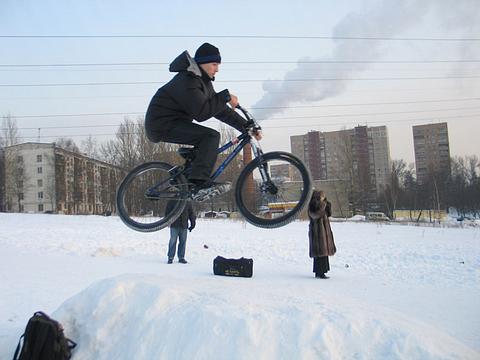 2004год, OdintsovoBikers, байк, вело, велосипед, прыжок, зима, StreetBiker